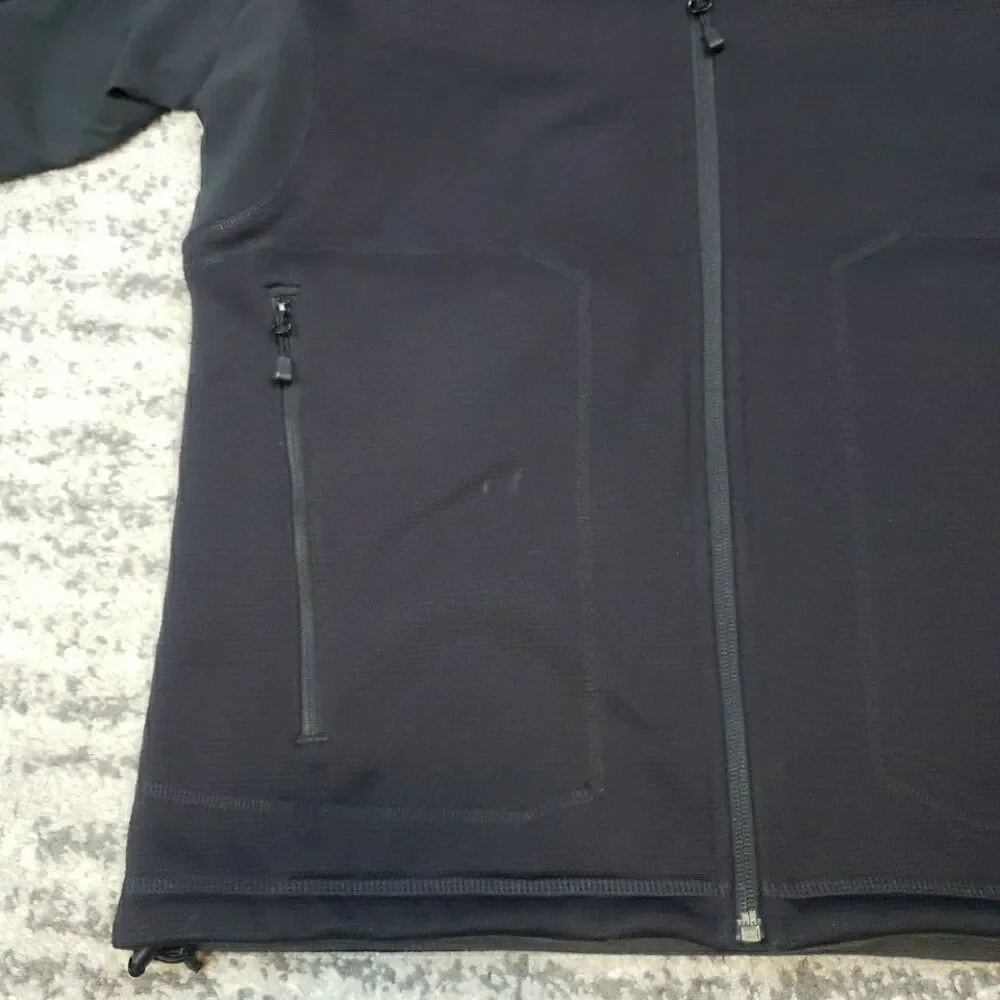 North Face Full Zip Jacket Coat Never Stop Exploring Black Pockets Mens Medium